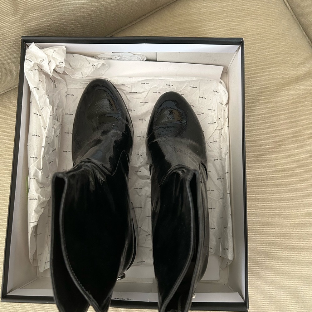 Black Patent Leather Boots